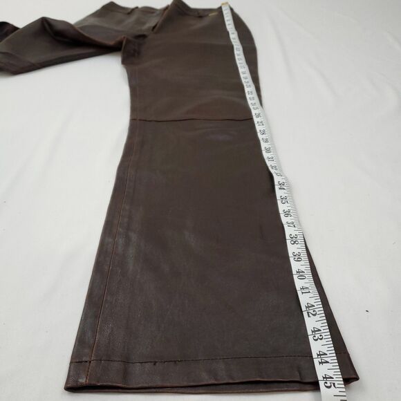 St. John High Rise Bootcut Brown Leather Pants 10 Western Cowgirl - Picture 11 of 15